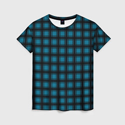 Женская футболка Black and blue plaid