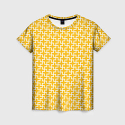 Женская футболка Белые крестики на желтом фоне