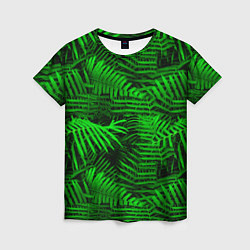 Женская футболка Листья папоротника - текстура
