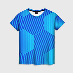Женская футболка Blue geometry линии