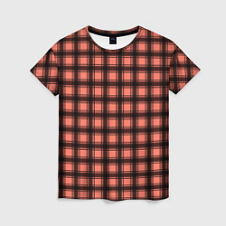 Женская футболка Оранжево-черный клетчатый узор