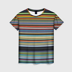 Женская футболка Абстрактное множество разноцветных линий