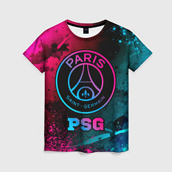 Женская футболка PSG - neon gradient