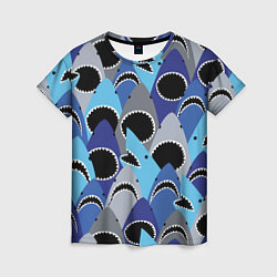 Женская футболка Пасть акулы - паттерн
