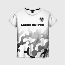 Женская футболка Leeds United sport на светлом фоне: символ сверху