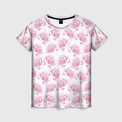 Женская футболка Нежные розы - паттерн