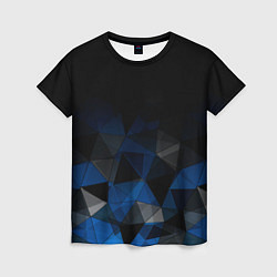 Женская футболка Черно-синий геометрический