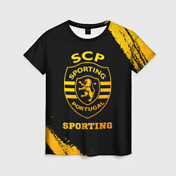 Женская футболка Sporting - gold gradient