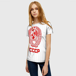 Футболка женская Герб СССР - Советский союз, цвет: 3D-принт — фото 2
