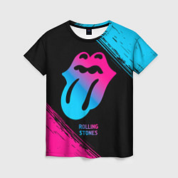 Женская футболка Rolling Stones - neon gradient