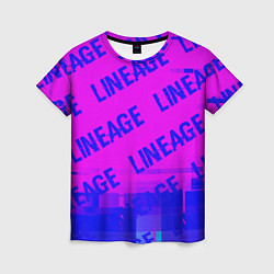 Женская футболка Lineage glitch text effect: паттерн