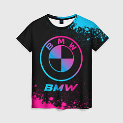 Женская футболка BMW - neon gradient