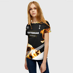 Футболка женская Tottenham legendary sport fire, цвет: 3D-принт — фото 2