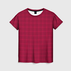 Женская футболка Черно-красная мелкая клетка