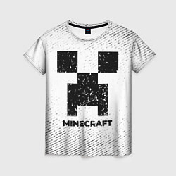 Женская футболка Minecraft с потертостями на светлом фоне