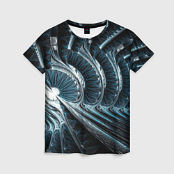 Женская футболка Кибернетический абстрактный тоннель