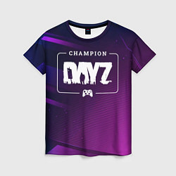 Женская футболка DayZ gaming champion: рамка с лого и джойстиком на