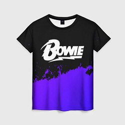 Женская футболка David Bowie purple grunge