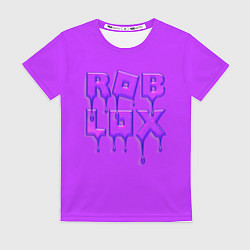 Футболка женская Roblox red - Роблокс лого с подтеками, цвет: 3D-принт