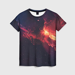 Женская футболка Космическое пламя