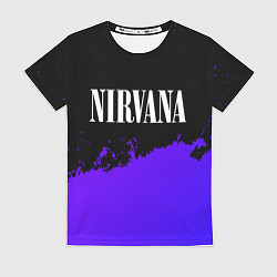 Женская футболка Nirvana purple grunge