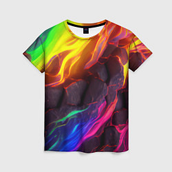 Женская футболка Neon rainbow lava