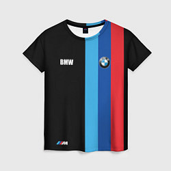 Футболка женская BMW - М Линии : Черный, цвет: 3D-принт