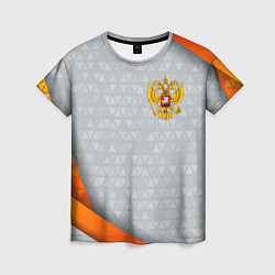 Женская футболка Orange & silver Russia