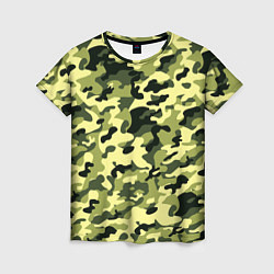 Женская футболка Камуфляж Зеленые листья