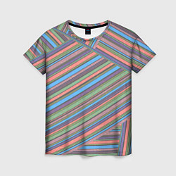 Женская футболка Яркие, хаотично расположенные полосы