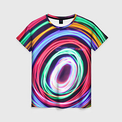 Женская футболка Кругообразные абстрактные лучи