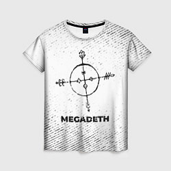 Футболка женская Megadeth с потертостями на светлом фоне, цвет: 3D-принт