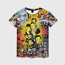 Футболка женская Simpsons & Punks not dead! Motto!, цвет: 3D-принт