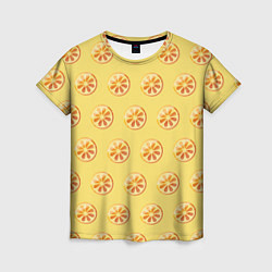 Женская футболка Апельсин Паттерн - Желтая версия