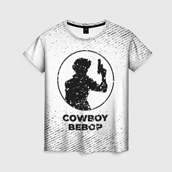Женская футболка Cowboy Bebop с потертостями на светлом фоне