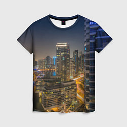 Женская футболка Ночной красочный город