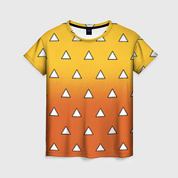 Женская футболка Оранжевое кимоно с треугольниками - Зеницу клинок