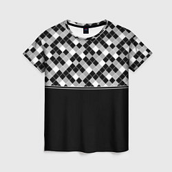 Женская футболка Черно-белый геометрический узор
