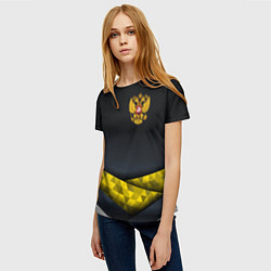 Футболка женская Золотой герб black gold, цвет: 3D-принт — фото 2