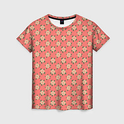 Женская футболка Минимализм - цветочки