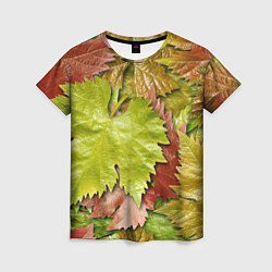 Женская футболка Осенние листья клёна - паттерн