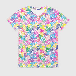 Футболка женская Череп и сердца, цвет: 3D-принт