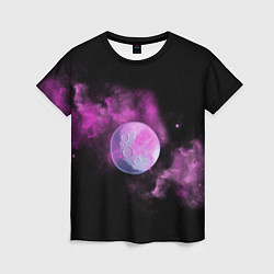 Футболка женская Космическая Луна в дыму, цвет: 3D-принт