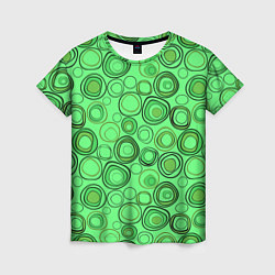 Женская футболка Ярко-зеленый неоновый абстрактный узор