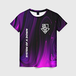 Женская футболка System of a Down violet plasma