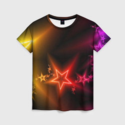 Женская футболка Звёзды с неоновым свечением