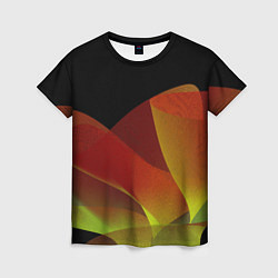 Женская футболка Абстрактная ассиметричная оранжевая волна