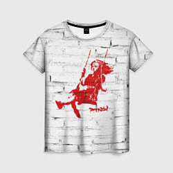 Женская футболка Banksy girl on a swing