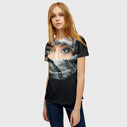 Футболка женская Зеленоглазая девушка в хиджабе, цвет: 3D-принт — фото 2