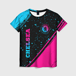 Женская футболка Chelsea - neon gradient: надпись, символ